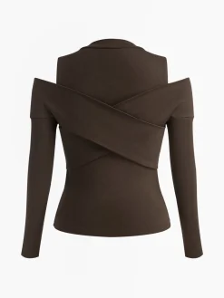 COMMENSE 2 in 1 Criss Cross Jersey T-Shirt* T-shirts|Tops