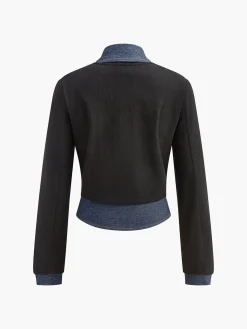 COMMENSE 2 in 1 Denim Panel Polo Blouse* Blouses & Shirts|Denim