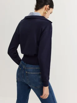 COMMENSE 2 in 1 Leisure Lapel Knit Top* Sweater Tops|Sweaters & Cardigans
