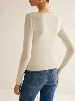 COMMENSE 2 in 1 Ribbed Skinny Knit Top* Sweater Tops|Sweaters & Cardigans