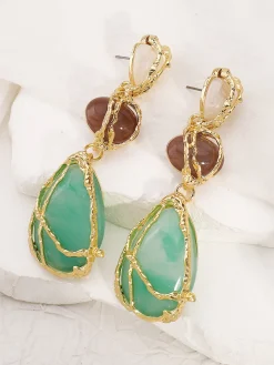 COMMENSE Alloy Net Water Drop Earrings* Earrings|Accessories