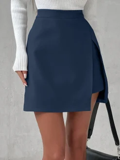 COMMENSE Asymmetric Layered Split Mini Skirt* Skirts|Bottoms