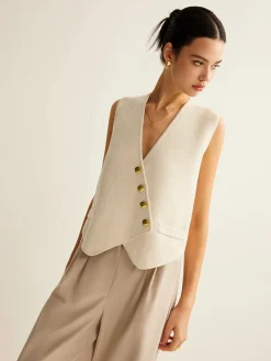 COMMENSE Asymmetrical Button Sweater Vest* Sweater Vests|Sweaters & Cardigans