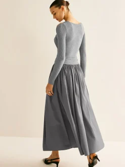 COMMENSE Asymmetrical Chic Panel Pleated Dress* Casual Dresses|Long Dresses