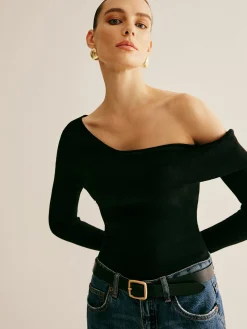 COMMENSE Asymmetrical Cold Shoulder Knitting Top* Sweater Tops|Sweaters & Cardigans