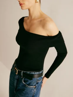 COMMENSE Asymmetrical Cold Shoulder Knitting Top* Sweater Tops|Sweaters & Cardigans