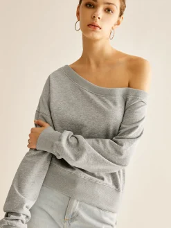 COMMENSE Asymmetrical Cold Shoulder Sweatshirt* Sweatshirts & Hoodies|Tops