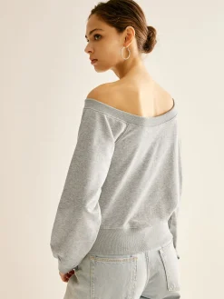 COMMENSE Asymmetrical Cold Shoulder Sweatshirt* Sweatshirts & Hoodies|Tops