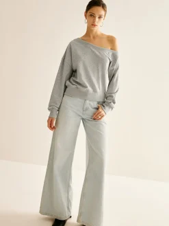 COMMENSE Asymmetrical Cold Shoulder Sweatshirt* Sweatshirts & Hoodies|Tops