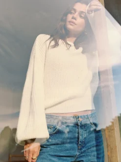 COMMENSE Asymmetrical Cold-Shoulder Sweater* Sweater Tops|Sweaters & Cardigans