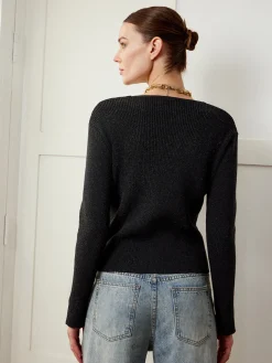 COMMENSE Asymmetrical Cutout Button Knit Top* Sweater Tops|Sweaters & Cardigans