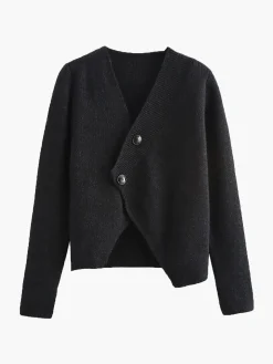 COMMENSE Asymmetrical Cutout Button Knit Top* Sweater Tops|Sweaters & Cardigans