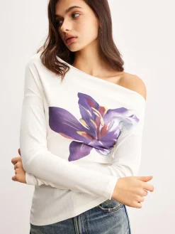 COMMENSE Asymmetrical Floral Printed Top* T-shirts|Tops