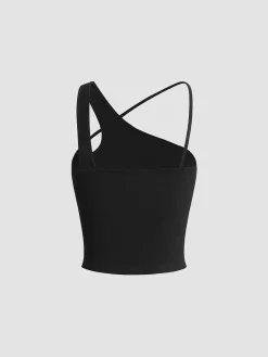 COMMENSE Asymmetrical Halter Tank Top* Sweater Tops|Tank Tops & Camis