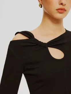 COMMENSE Asymmetrical Knotted Jersey Top* T-shirts|Tops