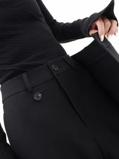 COMMENSE Asymmetrical Layer Button Wide Leg Dress Pants* Wide Leg|Pants