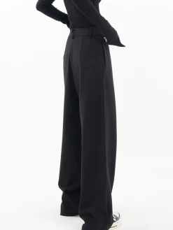 COMMENSE Asymmetrical Layer Button Wide Leg Dress Pants* Wide Leg|Pants