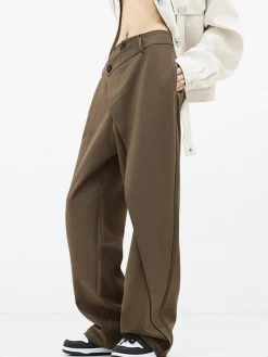 COMMENSE Asymmetrical Layer Button Wide Leg Dress Pants* Wide Leg|Pants