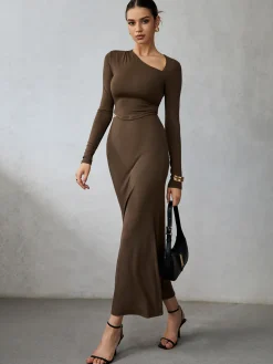 COMMENSE Asymmetrical Long Sleeve Skirt Set* Skirt Sets|Long Sleeve Sets