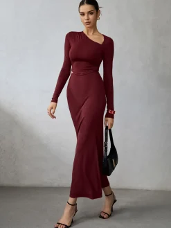 COMMENSE Asymmetrical Long Sleeve Skirt Set* Skirt Sets|Long Sleeve Sets