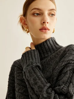 COMMENSE Asymmetrical Mock-Neck Sweater* Sweater Tops|Sweaters & Cardigans