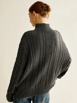 COMMENSE Asymmetrical Mock-Neck Sweater* Sweater Tops|Sweaters & Cardigans