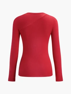COMMENSE Asymmetrical Neck Jersey Sweater* Sweater Tops|Sweaters & Cardigans