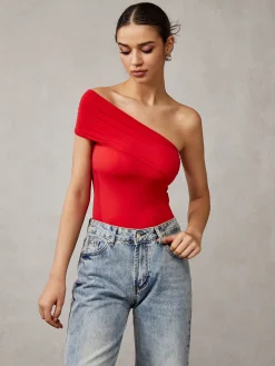 COMMENSE Asymmetrical One Shoulder T-Shirt* T-shirts|Tops
