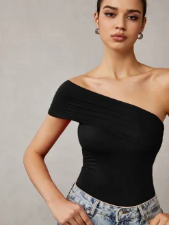 COMMENSE Asymmetrical One Shoulder T-Shirt* T-shirts|Tops