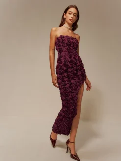 COMMENSE Asymmetrical Rosette Slim Tube Dress* Casual Dresses|Cocktail & Party Dresses