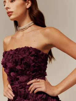COMMENSE Asymmetrical Rosette Slim Tube Dress* Casual Dresses|Cocktail & Party Dresses