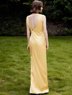 COMMENSE Asymmetrical Ruffle Backless Long Dress* Cocktail & Party Dresses|Vacation Dresses