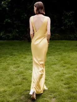 COMMENSE Asymmetrical Ruffle Backless Long Dress* Cocktail & Party Dresses|Vacation Dresses