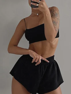 COMMENSE Athleisure Long Sleeve Three Piece Shorts Set* Shorts Sets|Long Sleeve Sets