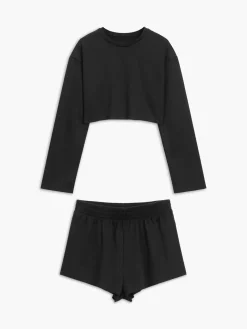COMMENSE Athleisure Long Sleeve Three Piece Shorts Set* Shorts Sets|Long Sleeve Sets