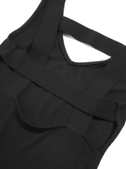 COMMENSE Back Cutout Knit Midi Dress* Black Dresses|Sweater Dresses