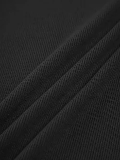 COMMENSE Back Cutout Knit Midi Dress* Black Dresses|Sweater Dresses