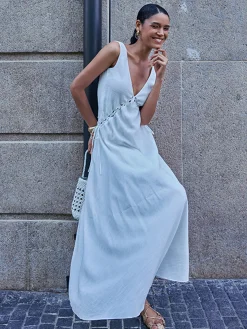 COMMENSE Backless Cutout Criss Cross Dress* White Dresses|Vacation Dresses