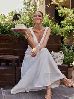 COMMENSE Backless Cutout Criss Cross Dress* White Dresses|Vacation Dresses