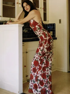 COMMENSE Backless Floral Long Dress* Floral Dresses|Cocktail & Party Dresses