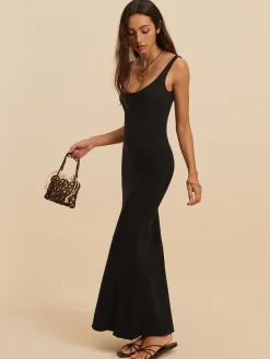COMMENSE Backless Low Cut Long Dress* Black Dresses|Casual Dresses