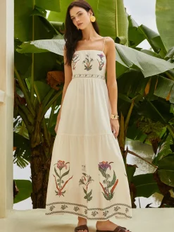 COMMENSE Backless Pleated Floral Dress* Casual Dresses|Floral Dresses