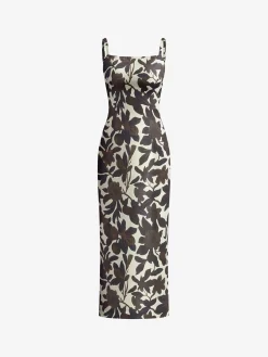 COMMENSE Backless Print Split Zipper Dress* Casual Dresses|Cocktail & Party Dresses