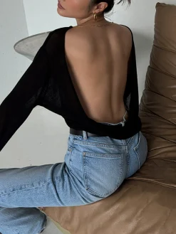 COMMENSE Backless Sexy Knit T-Shirt* T-shirts|Knitwear