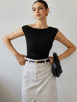 COMMENSE Backless Tie Back T-Shirt* T-shirts|Tops