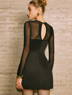 COMMENSE Backless Zipper Panel Short Dress* Dresses