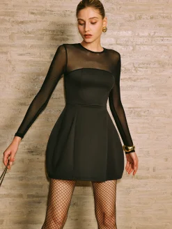 COMMENSE Backless Zipper Panel Short Dress* Dresses