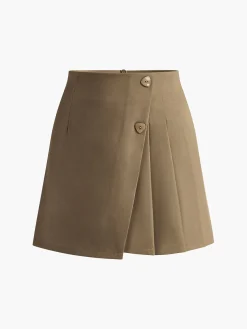 COMMENSE Back-Zipper Pleated Mini Skirt* Skirts|Bottoms