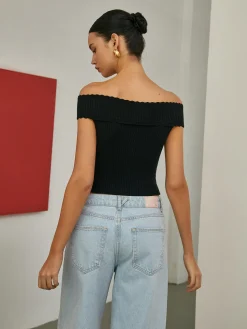 COMMENSE Basic Off-Shoulder Knit Top* Sweater Tops|Sweaters & Cardigans
