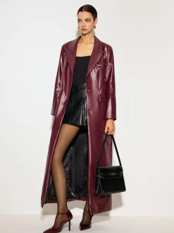 COMMENSE Basic PU Leather Button Jacket* Outerwear|Tops